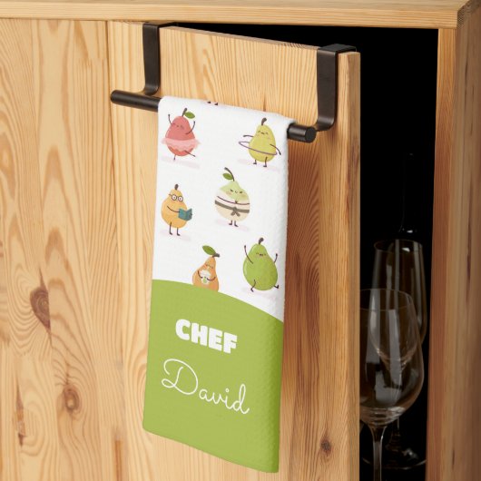 Kinderpatroon van leuke peren theedoek (Derde Gevouwen)