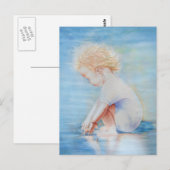 Kinderpeuter op de waterscène op het strand briefkaart (Voorkant / Achterkant)