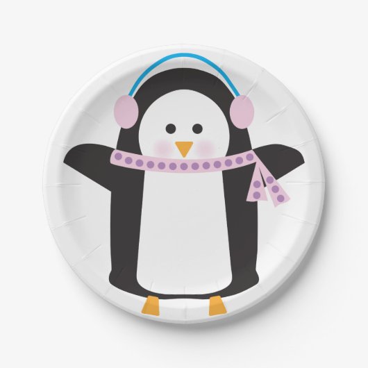 Kinderpinguïn Papieren Bordje (Voorkant)