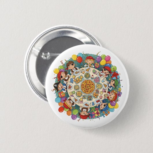 Kinderpiratenkostuumfeest Ronde Button 5,7 Cm (Voorkant /achterkant)