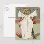 Kinderpomkin Ghost Jack O' Lantern Pumpkin Briefkaart (Voorkant / Achterkant)