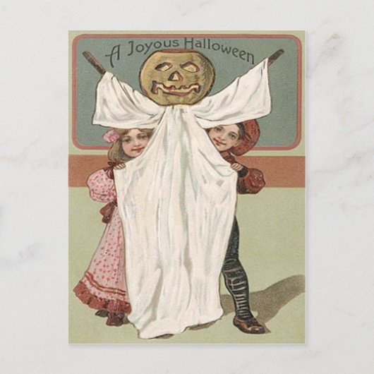 Kinderpomkin Ghost Jack O' Lantern Pumpkin Briefkaart (Voorkant)