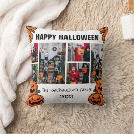 Kinderpompoen jack-o-lantern Halloween-fotomontage Kussen