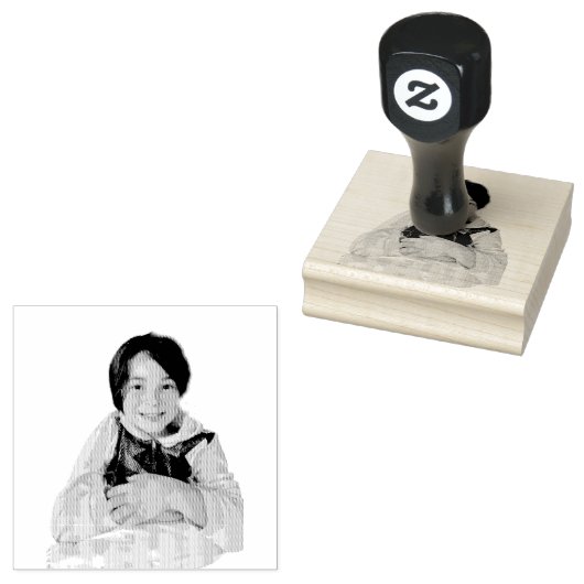 Kinderportret Rubber Aangepaste Rubberstempel (Gestempeld)
