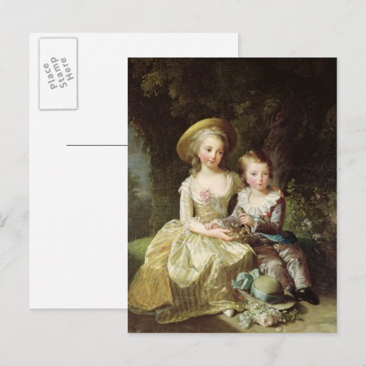 Kinderportretten van Marie-Therese-Charlotte Briefkaart (Voorkant / Achterkant)