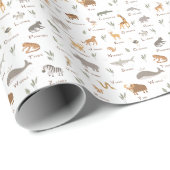 Kinderpret ABC Wilde Dieren Cadeaupapier (Rol Hoek)