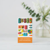 Kinderpsycholoog Play Therapist Kinder Counselor Visitekaartje (Staand voorkant)