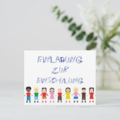 Kinderreihe auf einladung zur Einschulung Briefkaart (Staand voorkant)