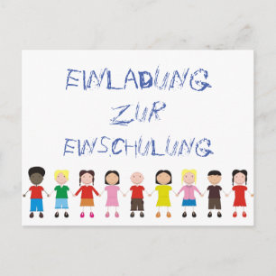 Kinderreihe auf einladung zur Einschulung Briefkaart