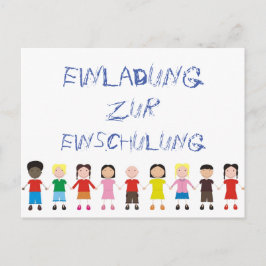 Kinderreihe auf einladung zur Einschulung Briefkaart