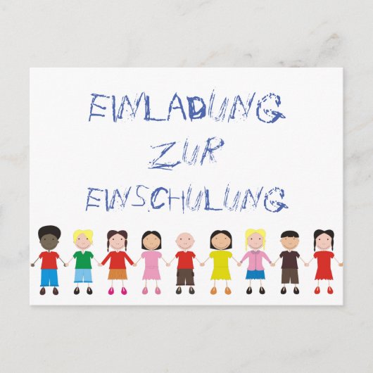 Kinderreihe auf einladung zur Einschulung Briefkaart (Voorkant)