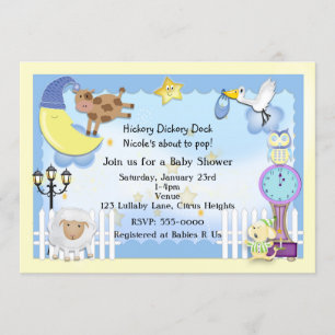 Kinderrijm Slaapliedje Baby Shower Uitnodigingen