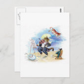  kinderrijmpje Hey Diddle, Cat Fiddle Art Briefkaart (Voorkant / Achterkant)