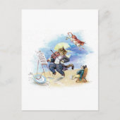 kinderrijmpje Hey Diddle, Cat Fiddle Art Briefkaart (Voorkant)