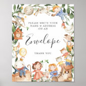 Kinderrijmpjes Baby Shower Adres Envelop Bord Poster (Voorkant)