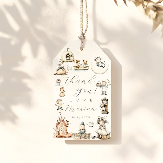 Kinderrijmpjes Baby Shower Cadeaulabel