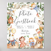 Kinderrijmpjes Baby Shower Foto Guestbook Bord Poster (Voorkant)