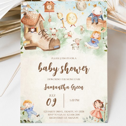 Kinderrijmpjes Baby Shower Kaart