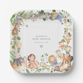 Kinderrijmpjes Baby Shower Papieren Borden Bordje