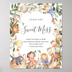 Kinderrijmpjes Baby Shower Raad De Zoete Troep Poster