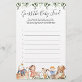 Kinderrijmpjes Baby Shower Raad het Babyvoedsel (Voorkant)