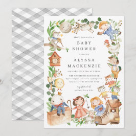Kinderrijmpjes Baby Shower Uitnodiging