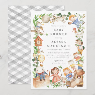 Kinderrijmpjes Baby Shower Uitnodiging