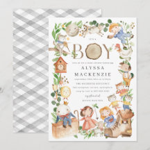 Kinderrijmpjes Baby Shower Uitnodiging
