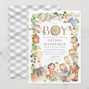 Kinderrijmpjes Baby Shower Uitnodiging