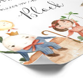 Kinderrijmpjes Baby Shower Versier een blok bord Poster (Hoek)