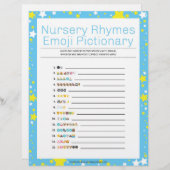 Kinderrijmpjes Emoji Pictionary [Starry Night Blue Briefhoofd (Voorkant / Achterkant)