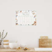 Kinderrijmpjes Raad de Bevalling Datum Shower Spel Poster (Keuken)