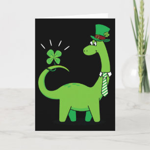 Kinders dinosaurus St. Patrick's Day Shamrock Shir Kaart