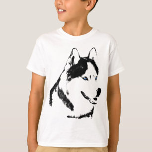Kinders Husky T-shirt Biologisch slee hond Kinders