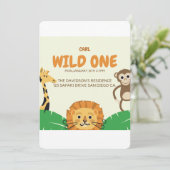 Kindersafari verjaardagsuitnodiging kaart (Staand voorkant)