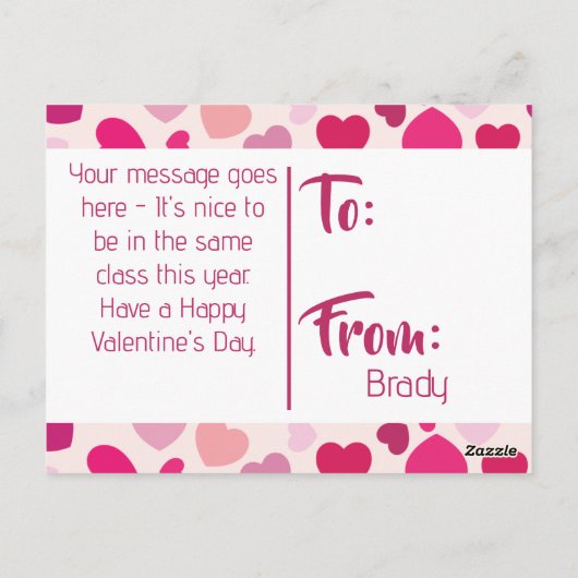 Kinderschool Valentijnsdag Briefkaart (Achterkant)