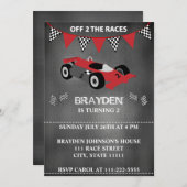 Kinderschoolkarton Race Auto 2 Jaar Verjaardag Kaart (Voorkant / Achterkant)