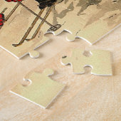 Kinderskiën, een  winterscène legpuzzel (Zijkant)