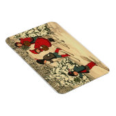 Kinderskiën, een  winterscène magneet (Rechterzijde)