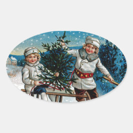 Kinderslaapjes Ovale Sticker