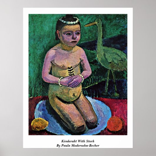 Kinderslag met Stork door Paula Modersohn-Becker Poster (Voorkant)