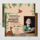 Kinderslang Verjaardagsfeest Reptiel Foto Kaart (Voorkant / Achterkant)