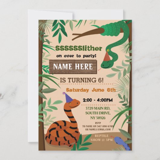 Kinderslangen van de Birthday Party Kaart (Voorkant)