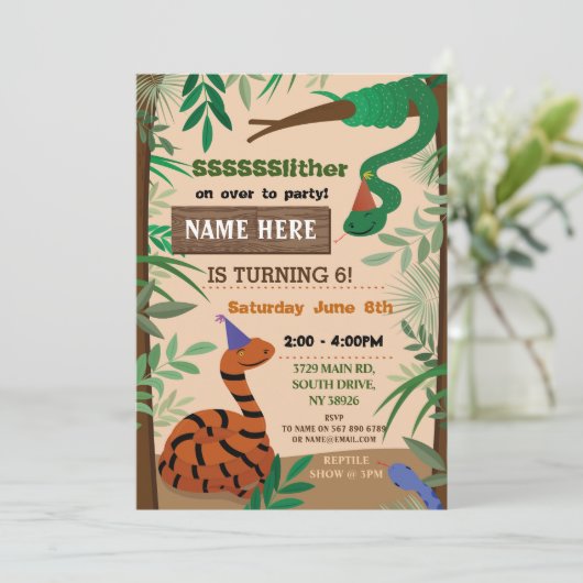 Kinderslangen van de Birthday Party Kaart (Staand voorkant)