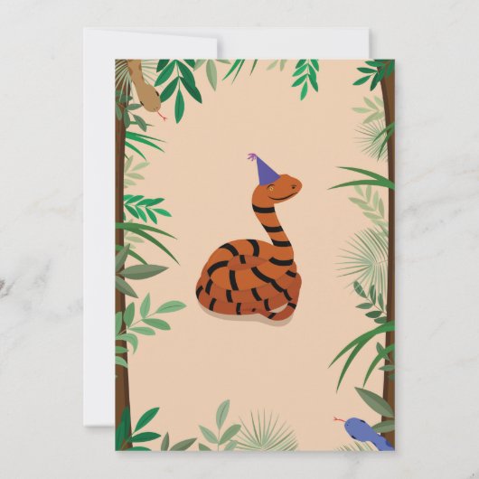 Kinderslangen van de Birthday Party Kaart (Achterkant)