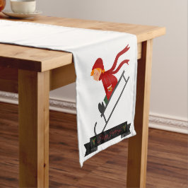 KINDERSLEDING IN RODE CHRISTMAS KORTE TAFELLOPER