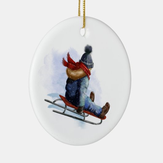 Kinderslee kerstversiering keramisch ornament (Rechts)