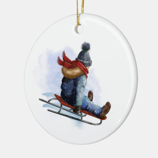 Kinderslee kerstversiering keramisch ornament (Links)