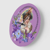 Kinderslot, Victoriaans Paarse Floral Grote Klok (Hoek)