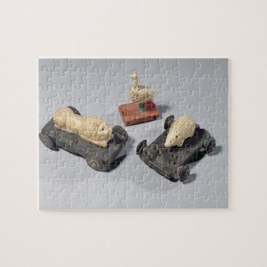 Kinderspeelgoed: een egel, een leeuw en een duif,  legpuzzel (Horizontaal)